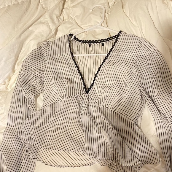 Striped meshlike blouse - Picture 3 of 8